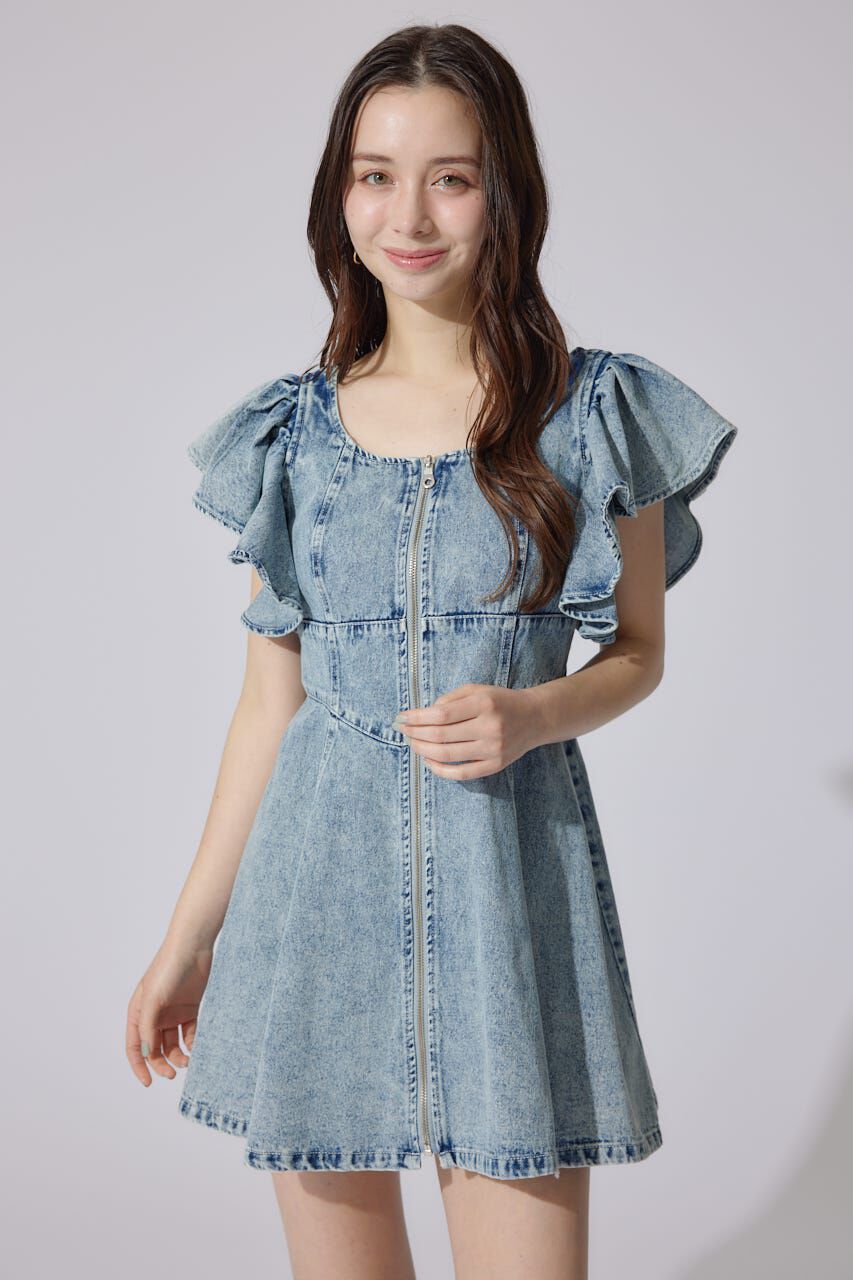 rienda「フリルスリーブミニワンピース」|ワンピース|