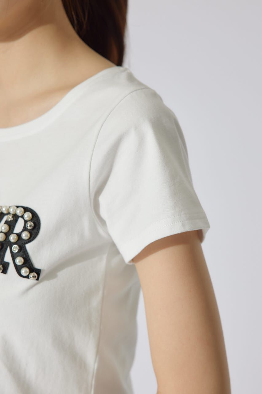 rienda「スランクビジューショートTシャツ」|Tシャツ・カットソー|