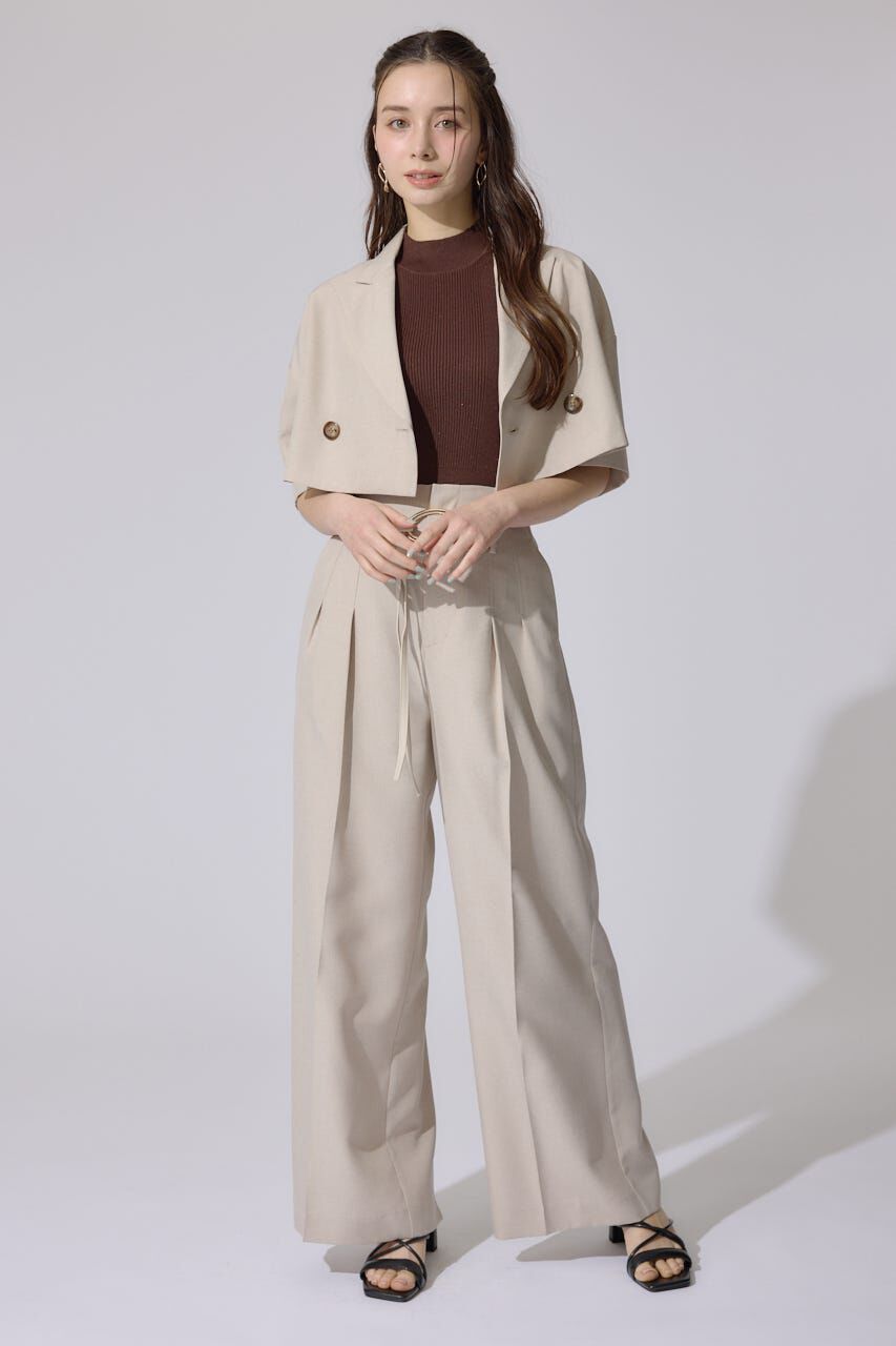 rienda「リネンライククロップドハーフスリーブジャケット」|その他|