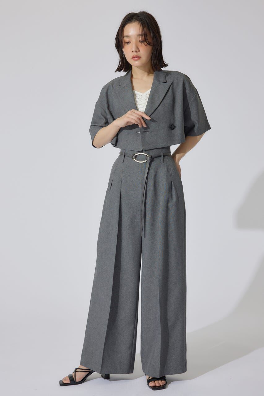 rienda「リネンライククロップドハーフスリーブジャケット」|その他|