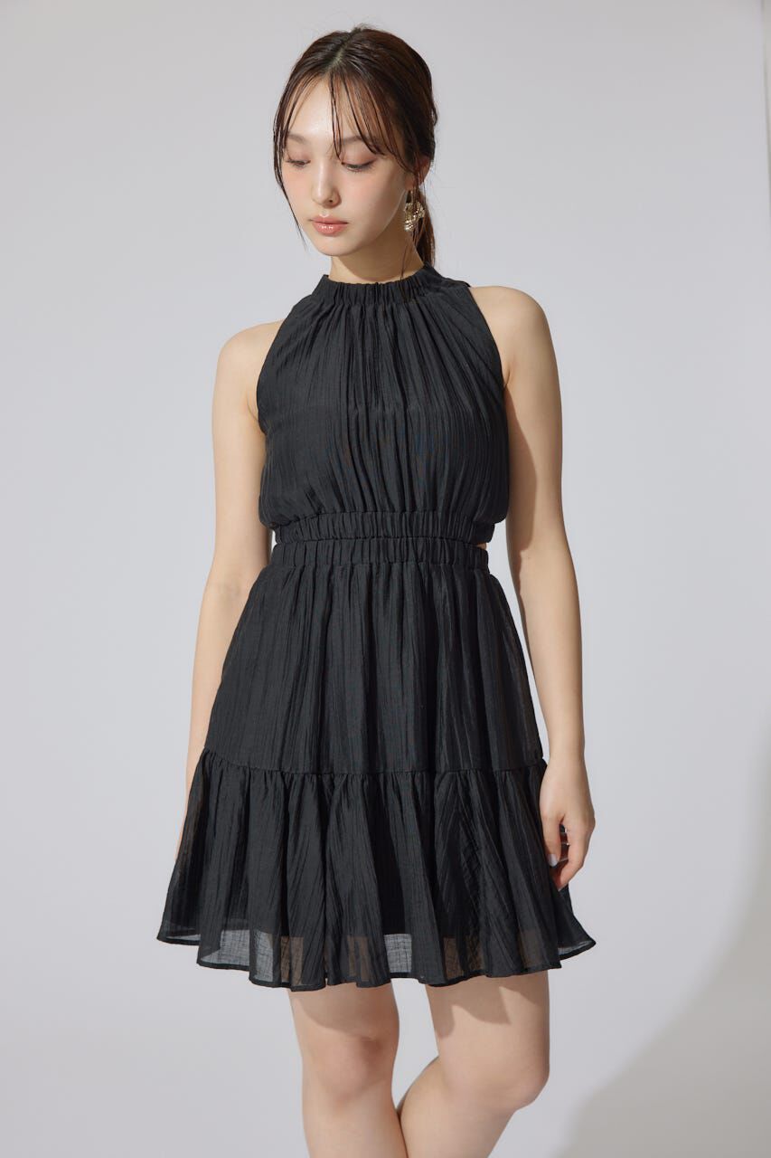 rienda「ホルターネックギャザーミニフレアワンピース」|ワンピース|