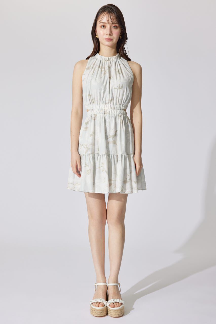 rienda「ホルターネックギャザーミニフレアワンピース」|ワンピース|