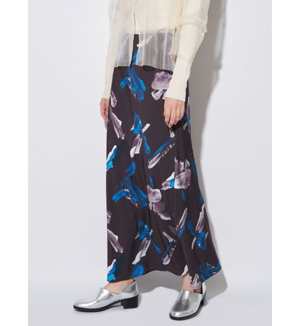 ELENDEEK「ORE GLINT NARROW SK」|スカート|ブラウン