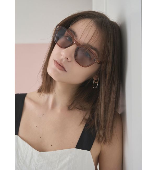 ELENDEEK「FACET FRAME SUNGLASSES」|サングラス|ベージュ