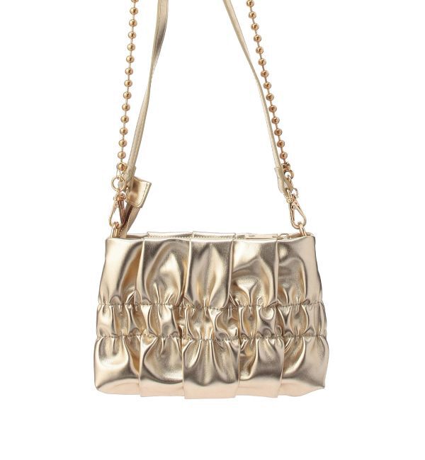 RESEXXY「メタリックギャザーバッグ」|ハンドバッグ|