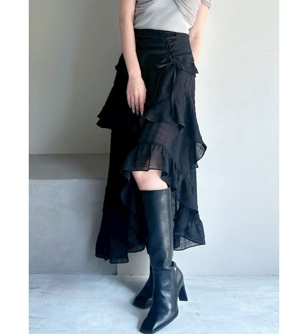 RESEXXY「アシンメトリーイレヘムスカート」|スカート|ブラック