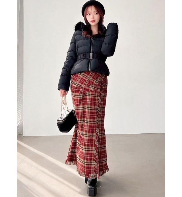 RESEXXY「フリンジチェックタックスカート」|スカート|