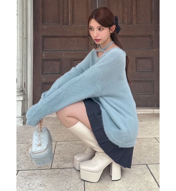 RESEXXY「【ZOZO限定】クロスリボンニットトップス」|ニット・セーター|