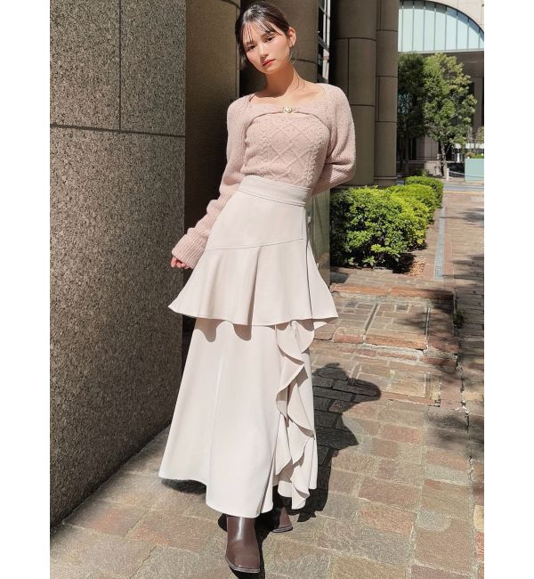 RESEXXY「フリルスリットフレアスカート」|スカート|