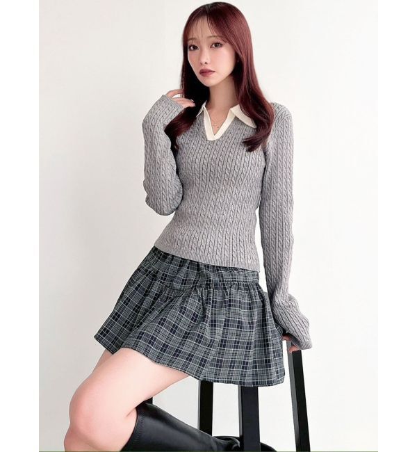 RESEXXY「ナロータイケーブルニットトップス」|ニット・セーター|