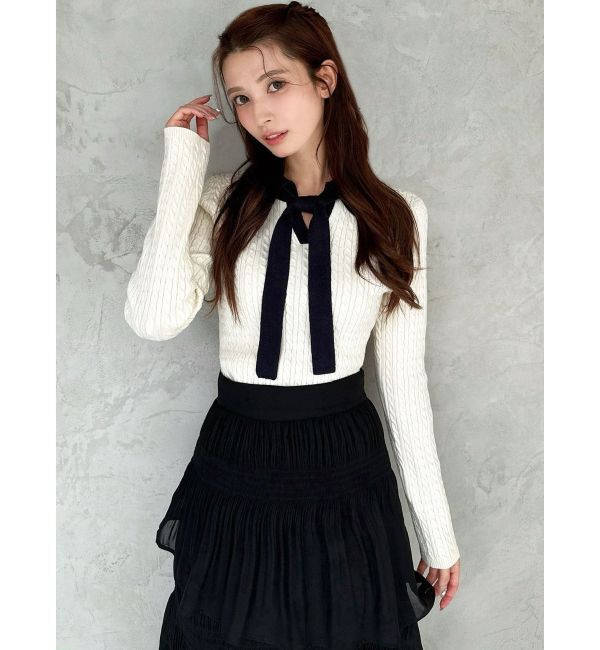 RESEXXY「ナロータイケーブルニットトップス」|ニット・セーター|
