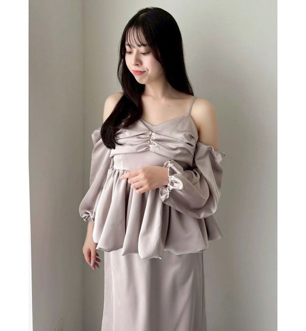 dazzlin「ペプラムギャザーバルーンブラウス」|シャツ・ブラウス|