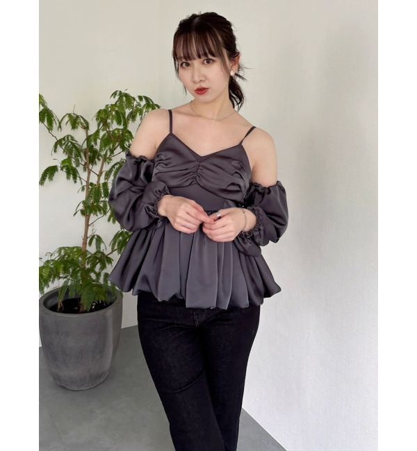 dazzlin「ペプラムギャザーバルーンブラウス」|シャツ・ブラウス|