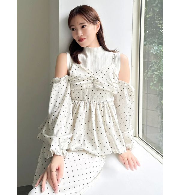 dazzlin「ペプラムギャザーバルーンブラウス」|シャツ・ブラウス|