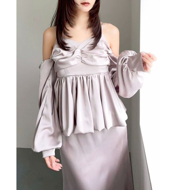 dazzlin「ペプラムギャザーバルーンブラウス」|シャツ・ブラウス|