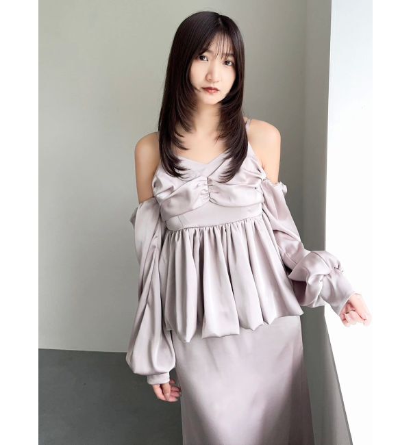 dazzlin「ペプラムギャザーバルーンブラウス」|シャツ・ブラウス|