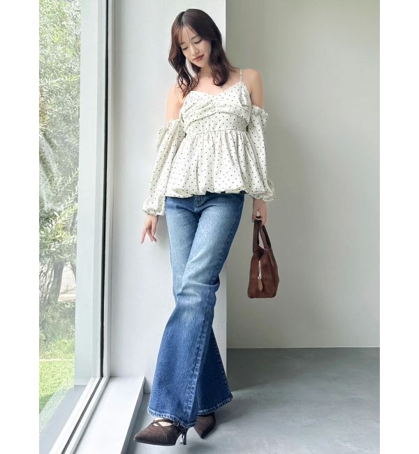 dazzlin「ペプラムギャザーバルーンブラウス」|シャツ・ブラウス|