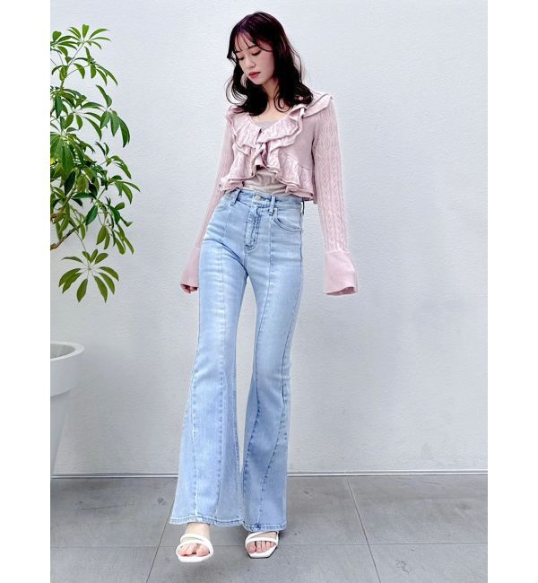 dazzlin「ペプラムフリルリボンカーデ」|カーディガン|