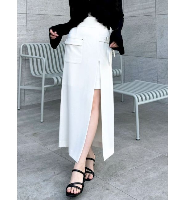 dazzlin「スリットラップタイトスカート」|スカート|アイボリー