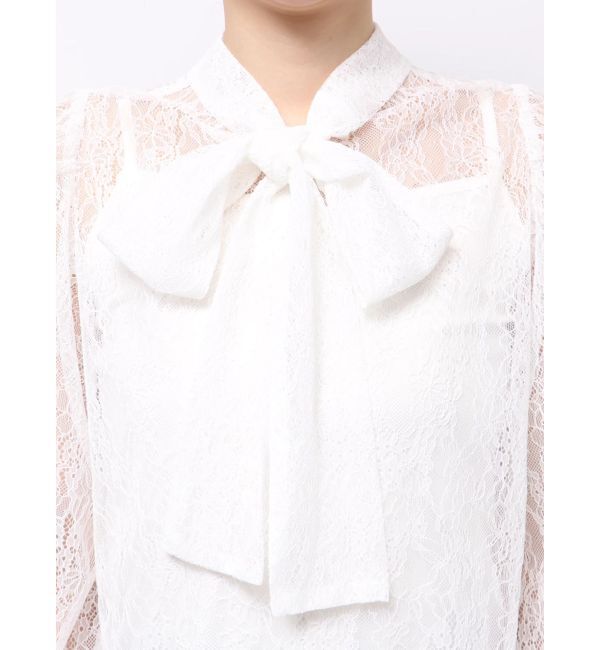 MERCURYDUO「2WAYバックリボンレースブラウス」|シャツ・ブラウス|