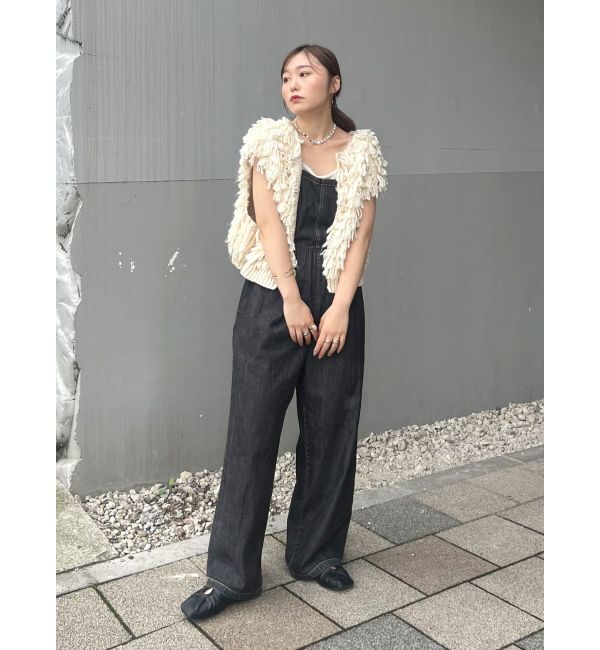 Ungrid「サイドオープンデニムサロペット」|オールインワン|