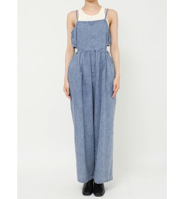 Ungrid「サイドオープンデニムサロペット」|オールインワン|