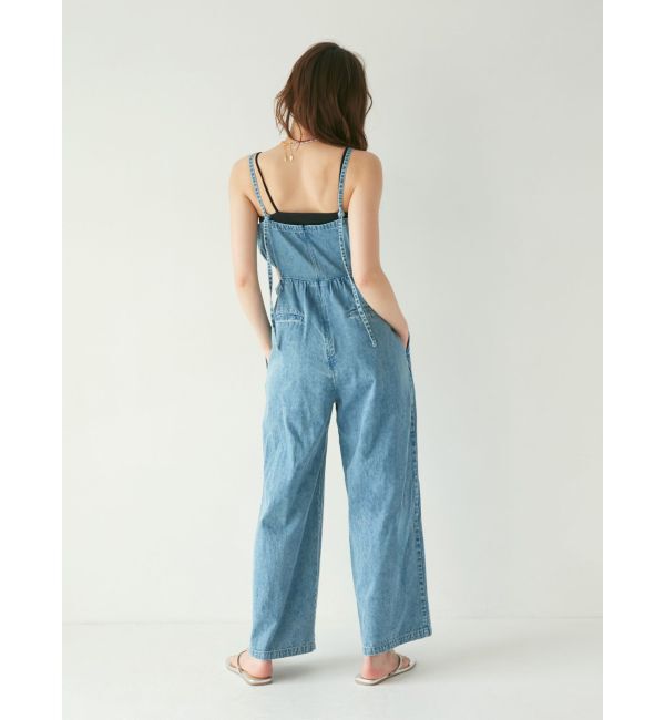 Ungrid「サイドオープンデニムサロペット」|オールインワン|