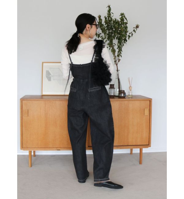 Ungrid「サイドオープンデニムサロペット」|オールインワン|