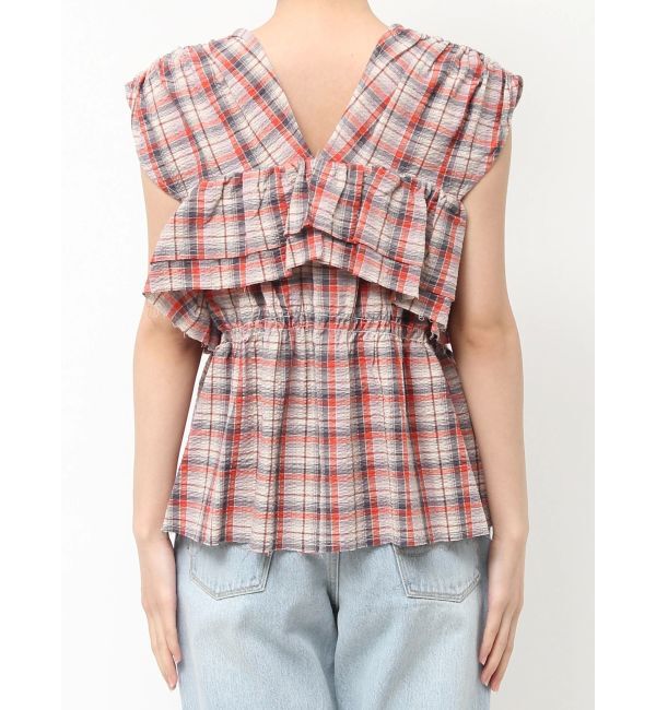 Ungrid「【WEB限定】フリルデザインチェックブラウス」|シャツ・ブラウス|