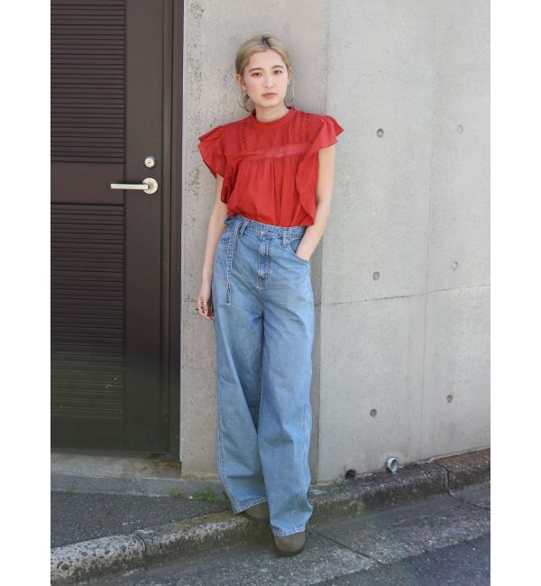 Ungrid「ウエストベルトデザインデニム」|デニム|