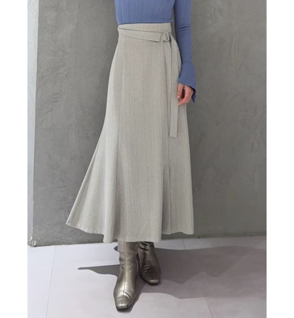 LAGUNAMOON「ウエストラペルツイードマーメイドスカート」|スカート|ライトグレー