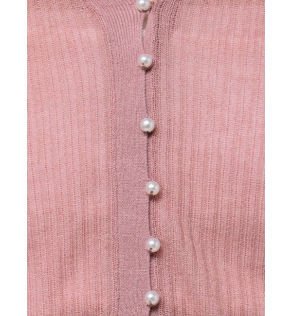LAGUNAMOON「ミニパールボタンショートニットカーディガン」|カーディガン|