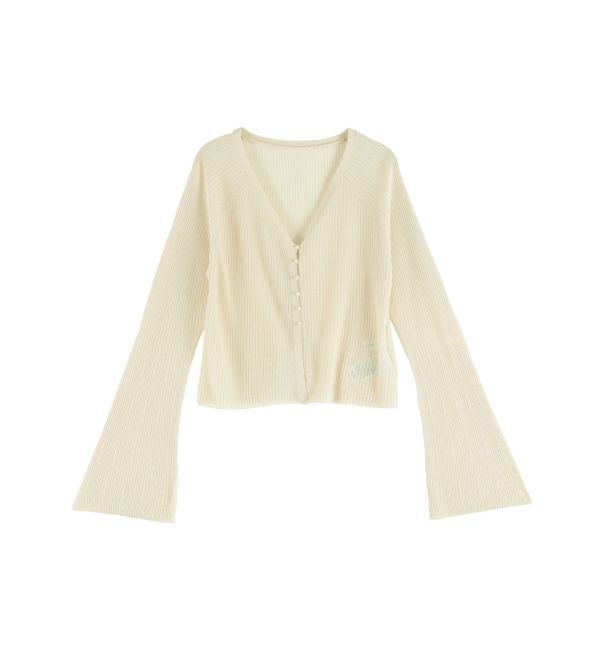 LAGUNAMOON「ミニパールボタンショートニットカーディガン」|カーディガン|