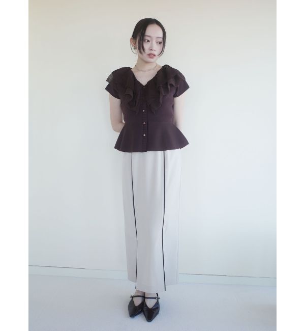 LAGUNAMOON「バイカラーパイピングスカート」|スカート|