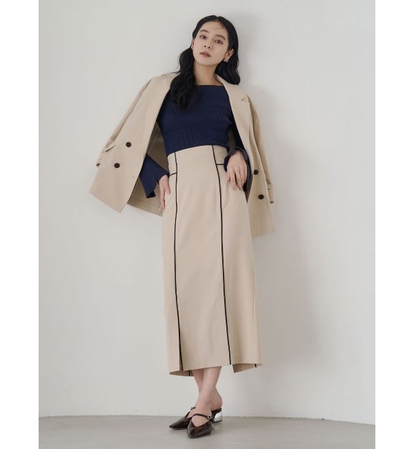 LAGUNAMOON「バイカラーパイピングスカート」|スカート|