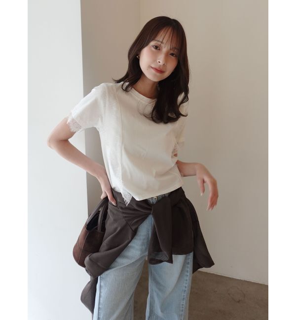 LAGUNAMOON「レースドッキングTシャツ」|Tシャツ・カットソー|