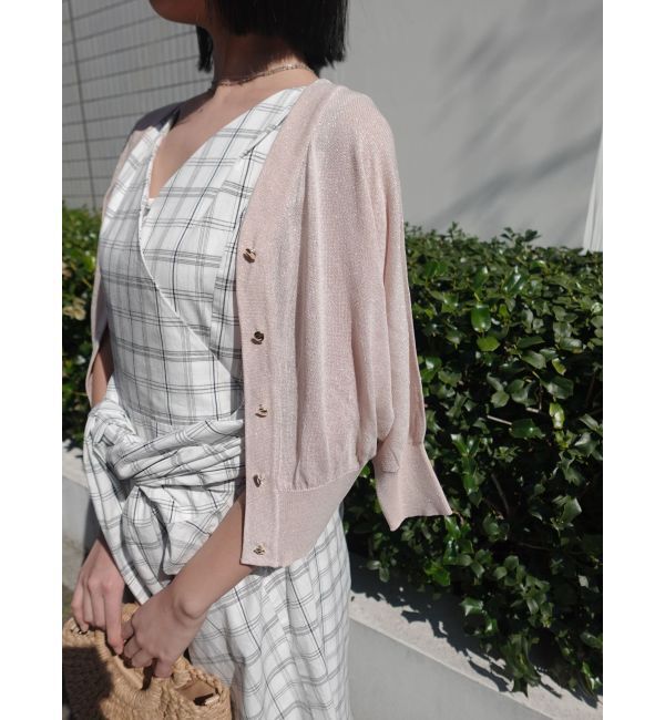LAGUNAMOON「2WAYラメシアーニットカーディガン」|カーディガン|