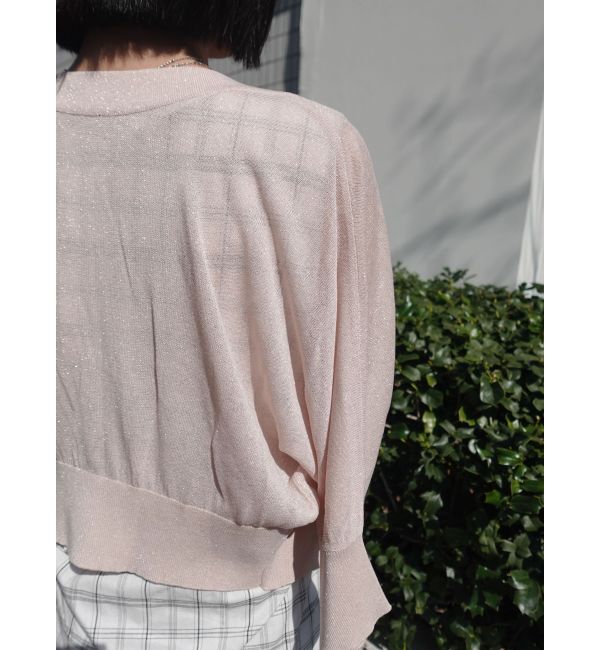 LAGUNAMOON「2WAYラメシアーニットカーディガン」|カーディガン|