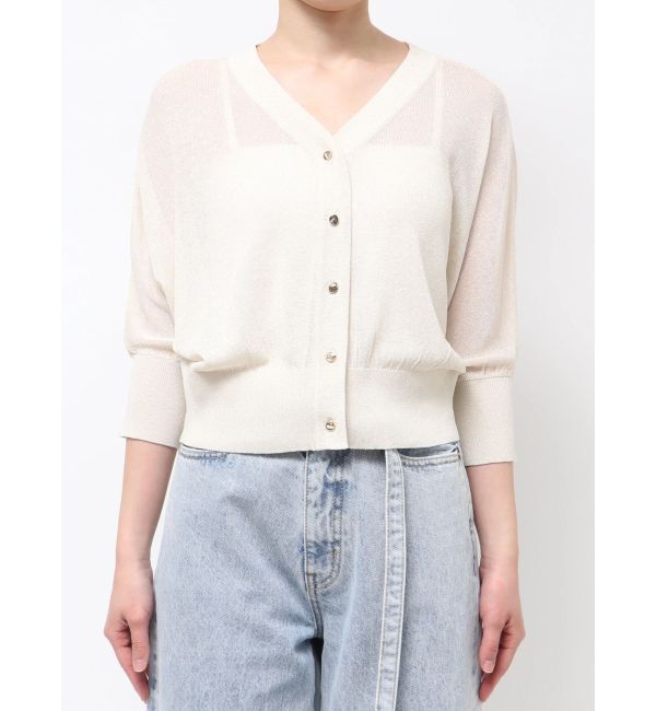 LAGUNAMOON「2WAYラメシアーニットカーディガン」|カーディガン|