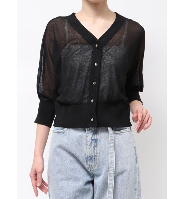 LAGUNAMOON「2WAYラメシアーニットカーディガン」|カーディガン|