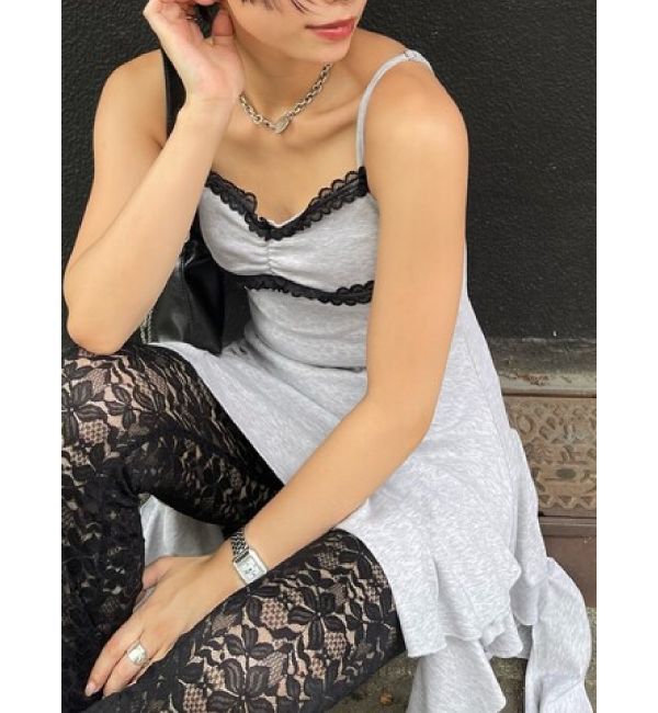 EVRIS「レースドッキングアシンメトリーミニワンピース」|ワンピース|