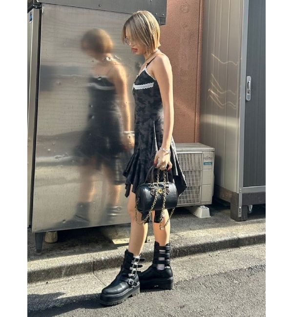 EVRIS「レースドッキングアシンメトリーミニワンピース」|ワンピース|