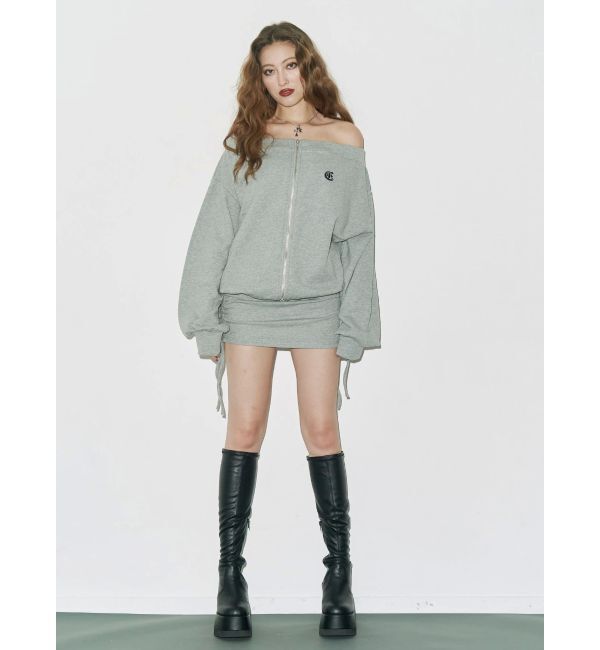 EVRIS「ジップアップオフショルトップス【セットアップ着用可能】」|パーカー|