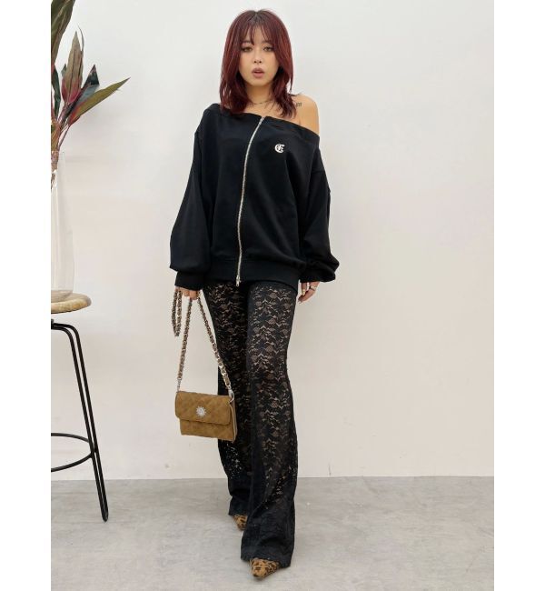 EVRIS「ジップアップオフショルトップス【セットアップ着用可能】」|パーカー|