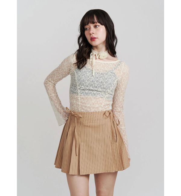 jouetie「【FRUITSZIPPER鎮西寿々歌】リボンプリーツスカート」|スカート|