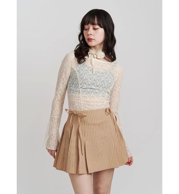 jouetie「【FRUITSZIPPER鎮西寿々歌】リボンプリーツスカート」|スカート|