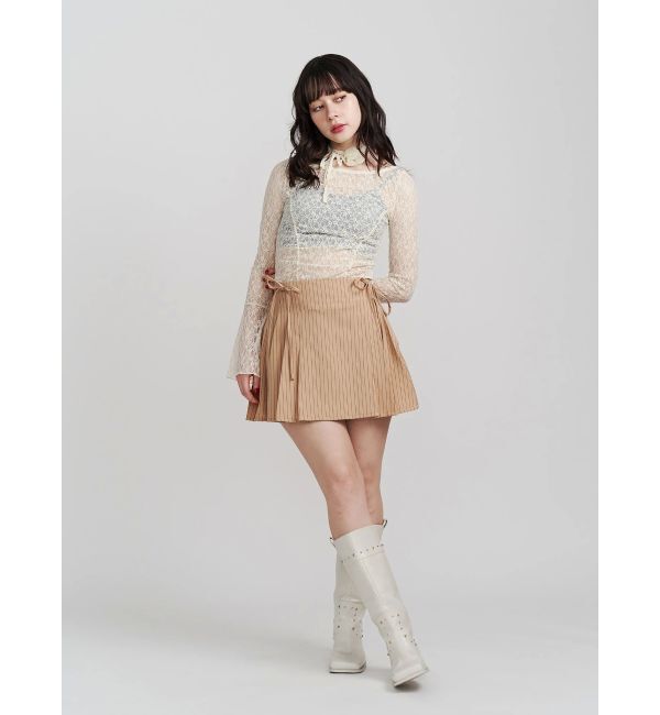 jouetie「【FRUITSZIPPER鎮西寿々歌】リボンプリーツスカート」|スカート|