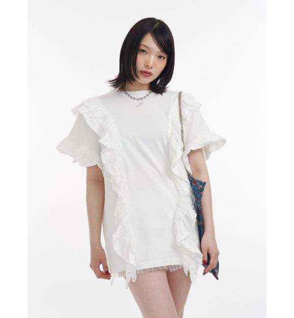 jouetie「フリルドッキングルーズTシャツ」|Tシャツ・カットソー|オフホワイト