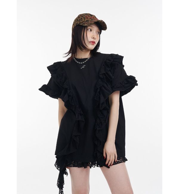 jouetie「フリルドッキングルーズTシャツ」|Tシャツ・カットソー|