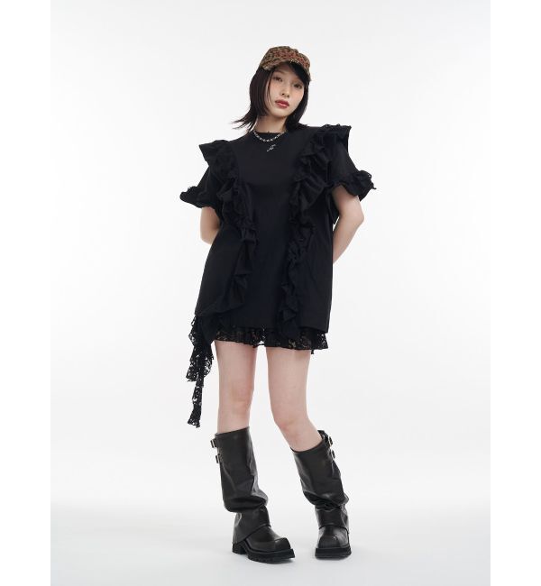 jouetie「フリルドッキングルーズTシャツ」|Tシャツ・カットソー|
